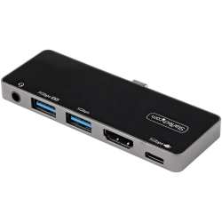 StarTech.com USB C Multiport Adapter - USB-C to 4K 60Hz HDMI 2.0, 100W Power Delivery Pass-Through Charging, 3-Port USB 3.0 Hub,