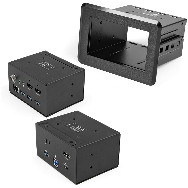 StarTech.com Conference Room Docking Station - Universal Laptop Dock - 4K HDMI, 60W Power Delivery, USB Hub, GbE, Audio - In-Tab