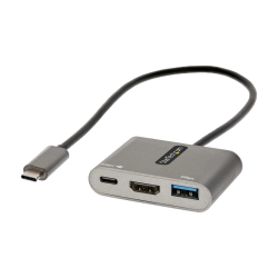 StarTech.com USB C Multiport Adapter, USB-C to HDMI 4K Video, 100W PD Pass-Through, USB 3.0 Hub 5Gbps (1xType-C/1xA), USB-C Mini