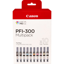 Canon PFI-300 ink cartridge 10 pc(s) Original Black, Blue, Cyan, Grey, Magenta, Photo black, Photo magenta, Red, Yellow
