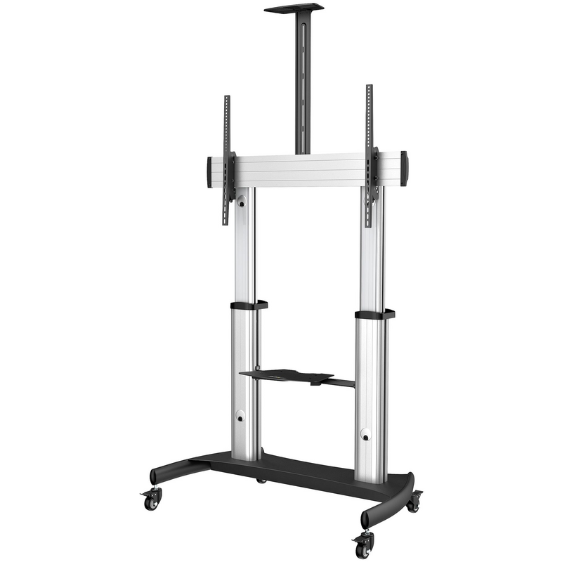 StarTech.com Mobile TV Stand - Heavy Duty TV Cart for 60-100" Display (100kg/220lb) - Height Adjustable Rolling Flat Screen Floo