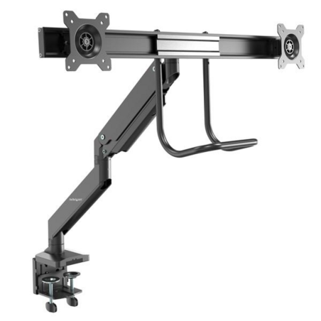 StarTech.com Desk Mount Dual Monitor Arm - Ergonomic Dual Monitor VESA Mount 32" (17.6lb) Displays - Crossbar Handle for Synchro