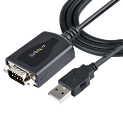 StarTech.com 3ft (1m) USB to Serial Cable with COM Port Retention, DB9 Male RS232 to USB Converter, USB to Serial Adapter for PL