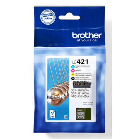 Brother LC421VALDR ink cartridge 4 pc(s) Original Black, Cyan, Magenta, Yellow