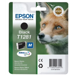 Epson Fox Singlepack Black T1281 DURABrite Ultra Ink