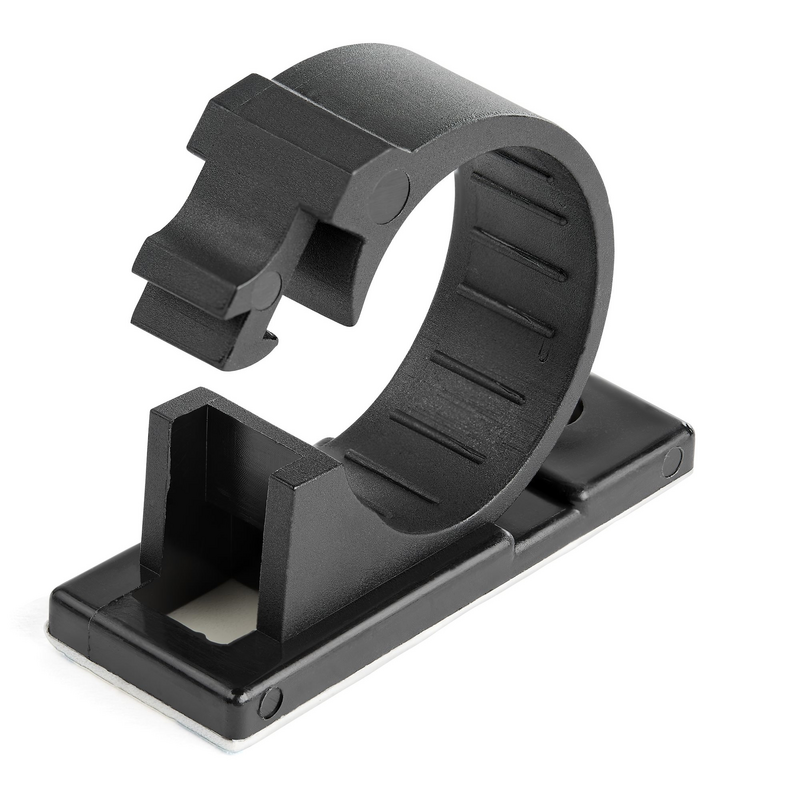 StarTech.com 100 Adhesive Cable Management Clips Black - Network/Ethernet/Office Desk/Computer Cord Organizer - Sticky Cable/Wir