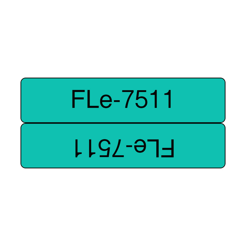 Brother FLE-7511 label-making tape Black on green
