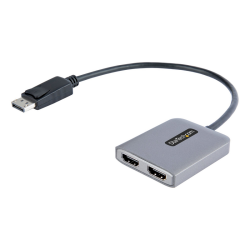 StarTech.com DP to Dual HDMI MST HUB - Dual HDMI 4K 60Hz - DisplayPort Multi Monitor Adapter with 1ft / 30cm cable - DP 1.4 Mult