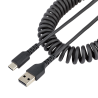StarTech.com 20in (50cm) USB A to C Charging Cable, Coiled Heavy Duty Fast Charge & Sync, High Quality USB 2.0 A to USB Type-C C