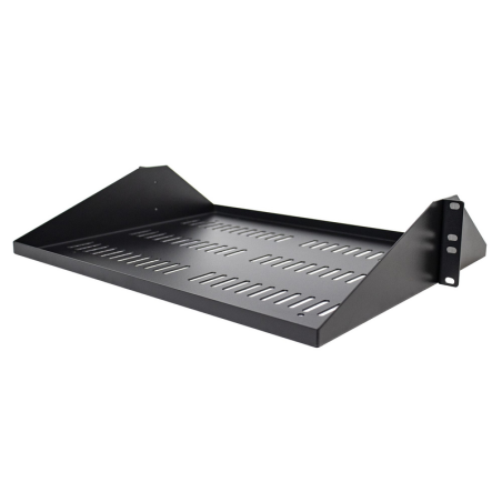 StarTech.com 2U Server Rack Shelf, Center Mounted Universal Vented Rackmount Cantilever Tray for 19" Network Equipment Rack, Hea
