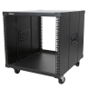 StarTech.com 4-Post 9U Mobile Open Frame Server Rack, Four Post Network Rack with Wheels, 19" Rolling Rack for Home/Office Narro
