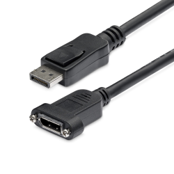 StarTech.com 3ft (1m) Panel Mount DisplayPort Cable - 4K x 2K - DisplayPort 1.2 Extension Cable Male to Female - DP Video Extend