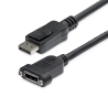 StarTech.com 3ft (1m) Panel Mount DisplayPort Cable - 4K x 2K - DisplayPort 1.2 Extension Cable Male to Female - DP Video Extend