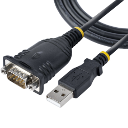 StarTech.com 3ft (1m) USB to Serial Cable, DB9 Male RS232 to USB Converter, Prolific IC, USB to Serial Adapter for PLC/Printer/S