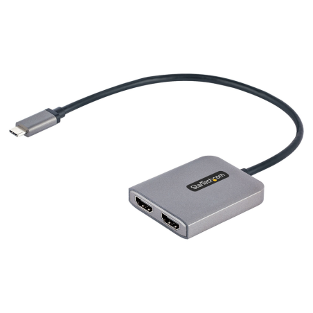 StarTech.com USB-C to Dual HDMI MST HUB - Dual HDMI 4K 60Hz - USB Type C Multi Monitor Adapter for Laptop w/ 1ft/30cm cable - DP