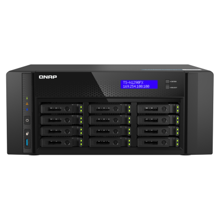 QNAP TS-h1290FX NAS Tower EPYC 7232P 64 GB DDR4 0 TB QuTS hero Black