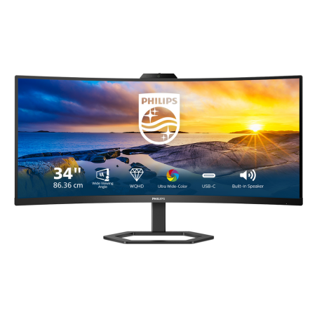 Philips 5000 series 34E1C5600HE/00 LED display 86.4 cm (34") 3440 x 1440 pixels 4K Ultra HD Black