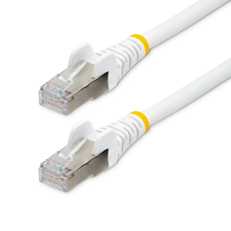 StarTech.com 3m CAT6a Ethernet Cable - White - Low Smoke Zero Halogen (LSZH) - 10GbE 500MHz 100W PoE++ Snagless RJ-45 w/Strain R