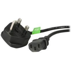 StarTech.com 3ft (1m) UK Computer Power Cable, BS 1363 to C13, 18AWG, 10A 250V, Replacement AC Power Cord, Kettle Lead / UK Powe