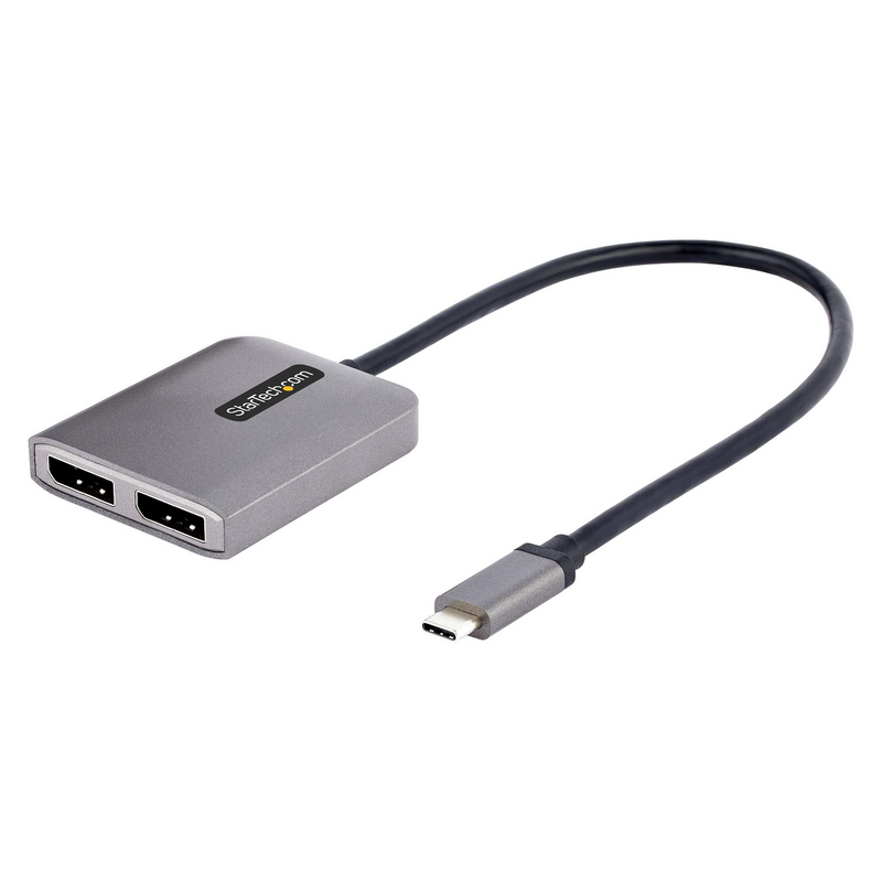 StarTech.com USB-C to Dual Displayport 1.4 Adapter, USB Type-C Multi-Monitor MST Hub, Dual 5K 60Hz DP Laptop Display Extender / 