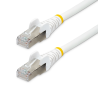StarTech.com 10m CAT6a Ethernet Cable - White - Low Smoke Zero Halogen (LSZH) - 10GbE 500MHz 100W PoE++ Snagless RJ-45 w/Strain 