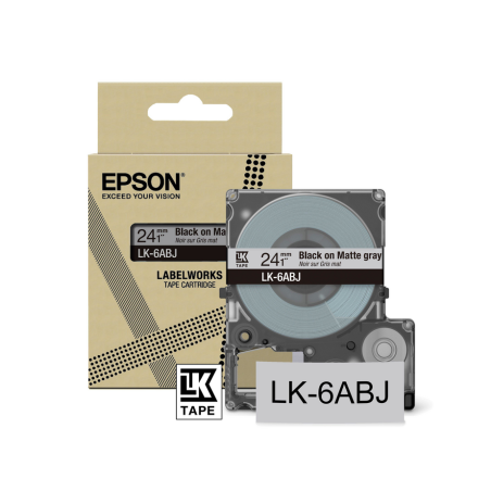 Epson Matte Tape – Grey/Black 24mm(8m) – LK-6ABJ
