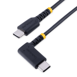 StarTech.com 6in (15cm) USB C Charging Cable Right Angle - 60W PD 3A - Heavy Duty Fast Charge USB-C Cable - Black USB 2.0 Type-C