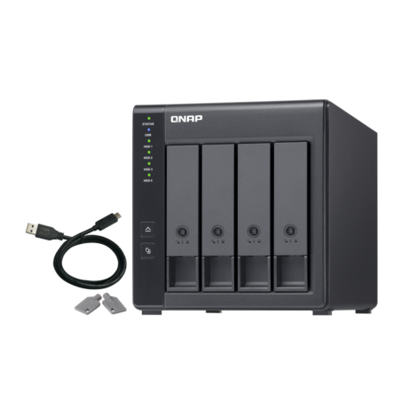 QNAP TR-004 storage drive enclosure HDD/SSD enclosure Black 2.5/3.5"