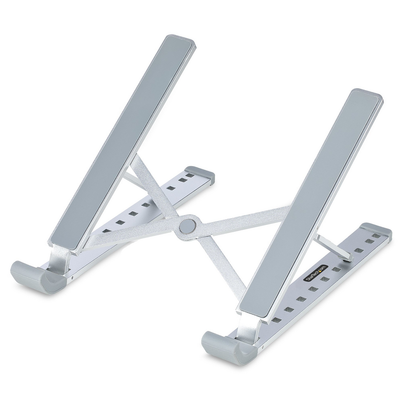 StarTech.com Foldable Laptop Riser Stand, Portable Height Adjustable Ergonomic Laptop Stand, Ventilated Aluminum Frame Supports 