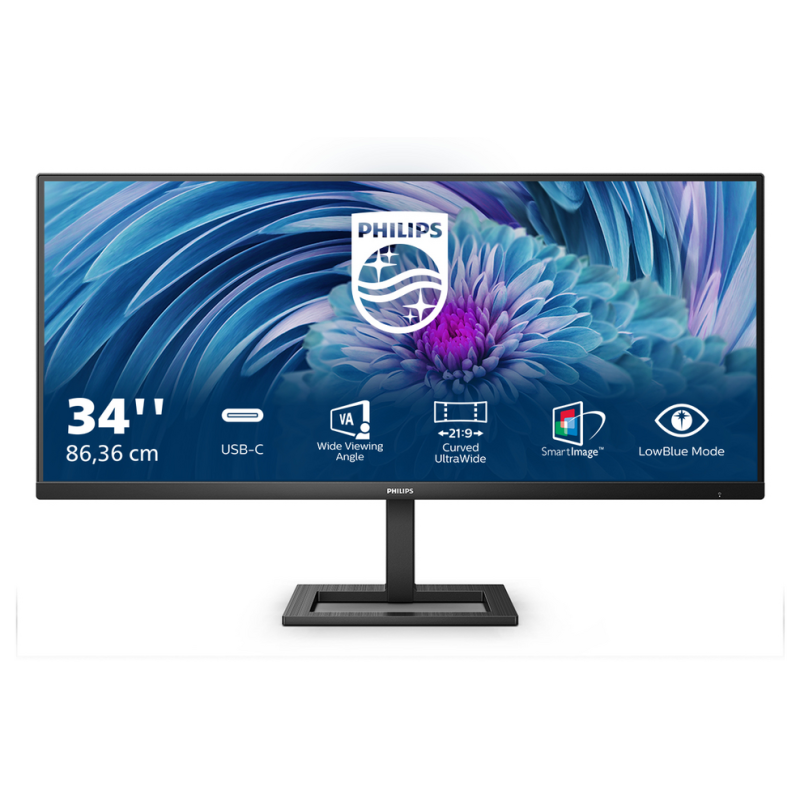 Philips E Line 346E2LAE/00 LED display 86.4 cm (34") 3440 x 1440 pixels Wide Quad HD LCD Black