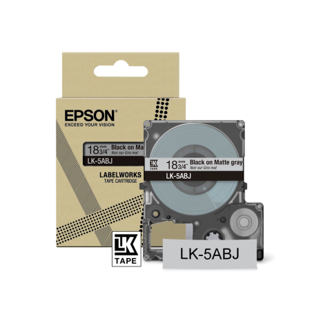 Epson Matte Tape – Grey/Black 18mm(8m) – LK-5ABJ