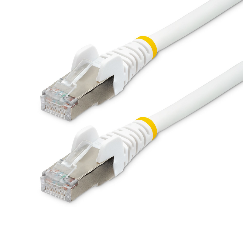 StarTech.com 50cm CAT6a Ethernet Cable - White - Low Smoke Zero Halogen (LSZH) - 10GbE 500MHz 100W PoE++ Snagless RJ-45 w/Strain