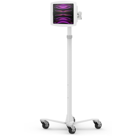 Compulocks iPad 10.9" 10th Gen Space Enclosure Medical Rolling Cart Extended White