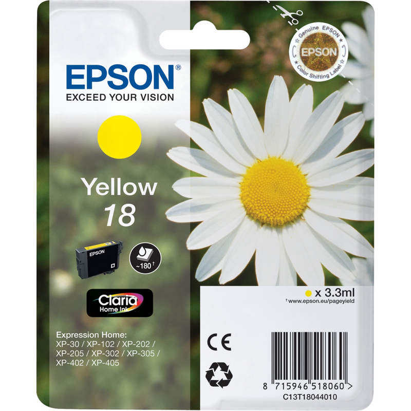 Epson Daisy Singlepack Yellow 18 Claria Home Ink
