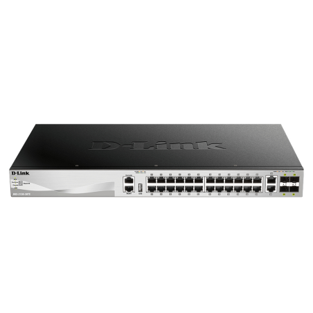 D-Link 24 x 10/100/1000BASE-T Ports Layer 3 Stackable Managed Gigabit Switch