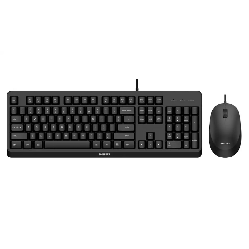 Philips 2000 series SPT6207BL/39 keyboard Mouse included Universal USB QWERTY English Black