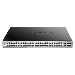 D-Link 48 x 10/100/1000BASE-T PoE ports (370W budget) Layer 3 Stackable Managed Gigabit Switch