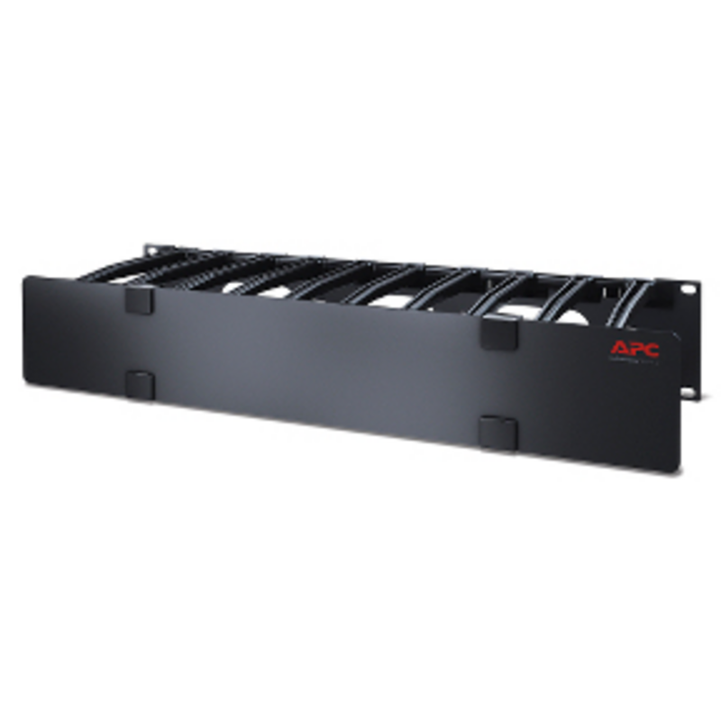 APC NetShelter Cable Management, Horizontal Cable Manager, 2U, Single Side with Cover, Black, 482.6 x 88.9 x 165.1 mm