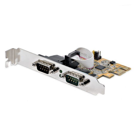StarTech.com 2-Port PCI Express Serial Interface Card, Dual Port PCIe to RS232 (DB9) Serial Card, 16C1050 UART, Low/Full Profile