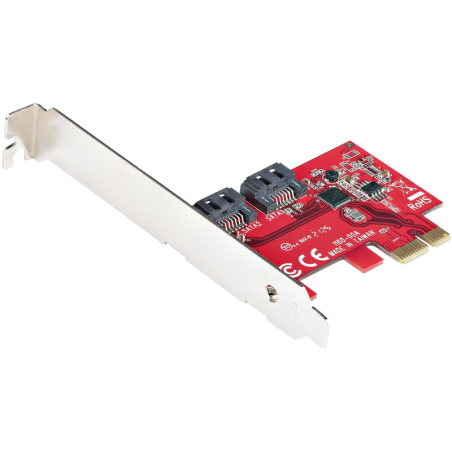 StarTech.com SATA PCIe Card - 2 Port PCIe SATA Expansion Card - 6Gbps - Full/Low Profile - PCI Express to SATA Adapter/Controlle