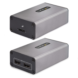 StarTech.com 2-Port USB 3.0 Extender over OM3 Multimode Fiber - LC/LC - 2x 5Gbps USB-A Hub - 350m (1150ft) Range - Durable USB F
