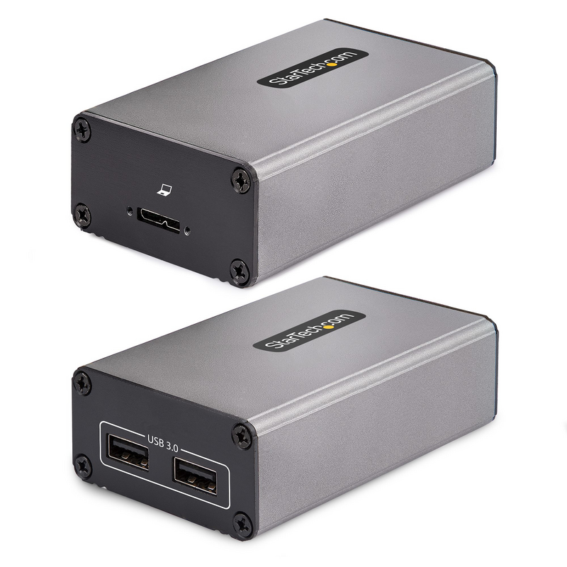 StarTech.com 2-Port USB 3.0 Extender over OM3 Multimode Fiber - LC/LC - 2x 5Gbps USB-A Hub - 350m (1150ft) Range - Durable USB F