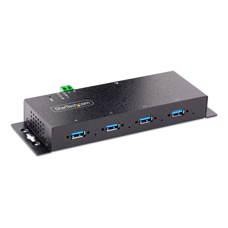 StarTech.com 4-Port Industrial USB 3.0 5Gbps Hub, Rugged USB Hub with ESD Protection, DIN/Wall/Desk Mountable USB-A Hub, USB Exp