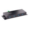StarTech.com 4-Port Industrial USB 3.0 5Gbps Hub, Rugged USB Hub with ESD Protection, DIN/Wall/Desk Mountable USB-A Hub, USB Exp