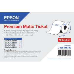 Epson Premium Matte Ticket - Roll: 80mm x 50m