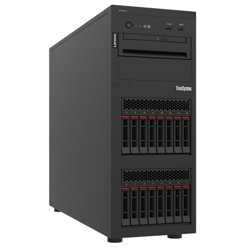 Lenovo ThinkSystem ST250 V2 server 0 GB Tower Intel Xeon E E-2356G 3.2 GHz 32 GB DDR4-SDRAM 750 W