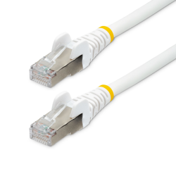 StarTech.com 7m CAT6a Ethernet Cable - White - Low Smoke Zero Halogen (LSZH) - 10GbE 500MHz 100W PoE++ Snagless RJ-45 w/Strain R