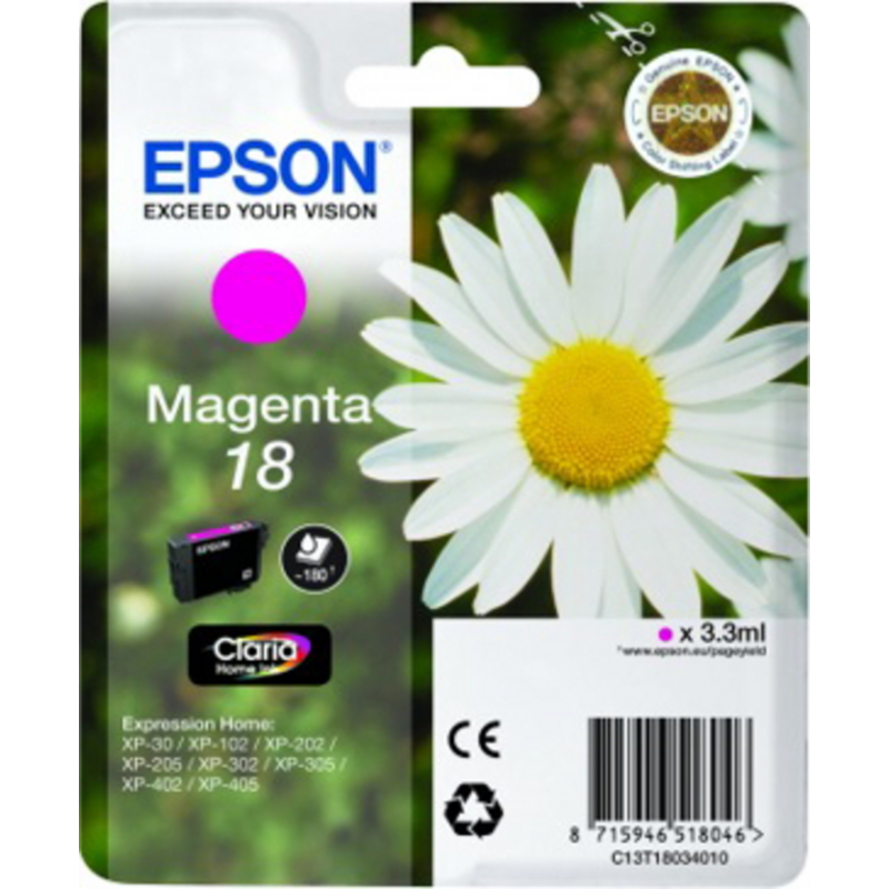 Epson Daisy Singlepack Magenta 18 Claria Home Ink