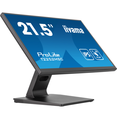 iiyama ProLite 21.5” PCAP 10pt touchscreen monitor featuring IPS panel technology, Edge-to-Edge glass design and anti fingerprin