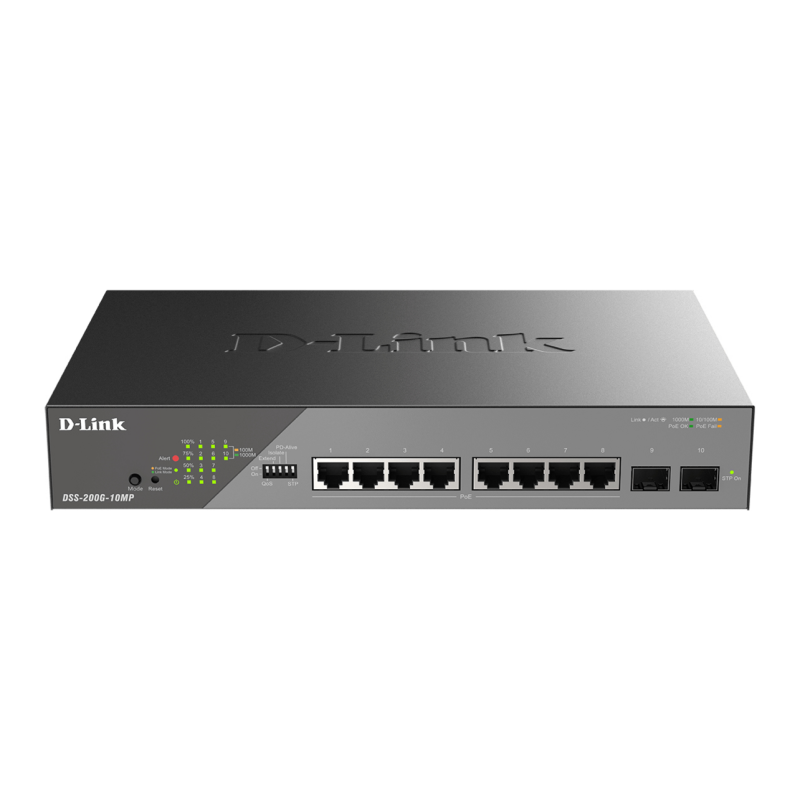 D-Link 10-Port Gigabit Ethernet PoE+ Surveillance Switch